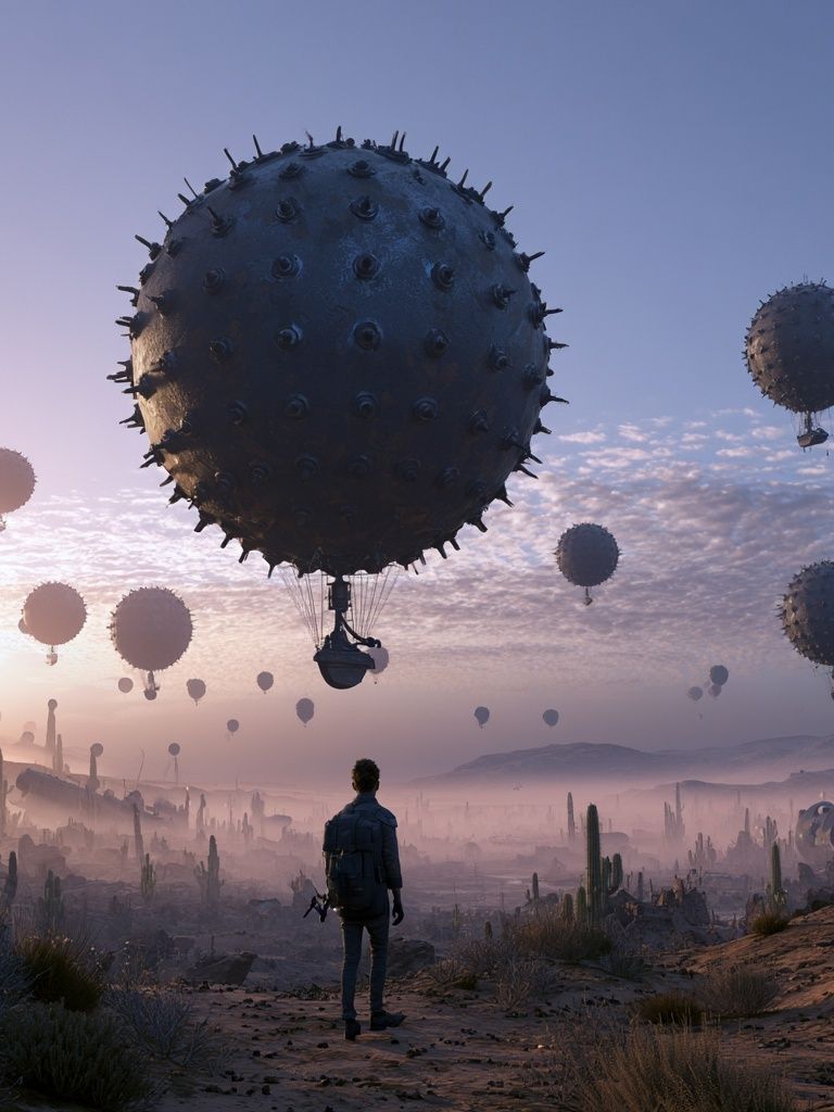 Surreal Desert Sky — Sci-Fi Print. poster — illustration art