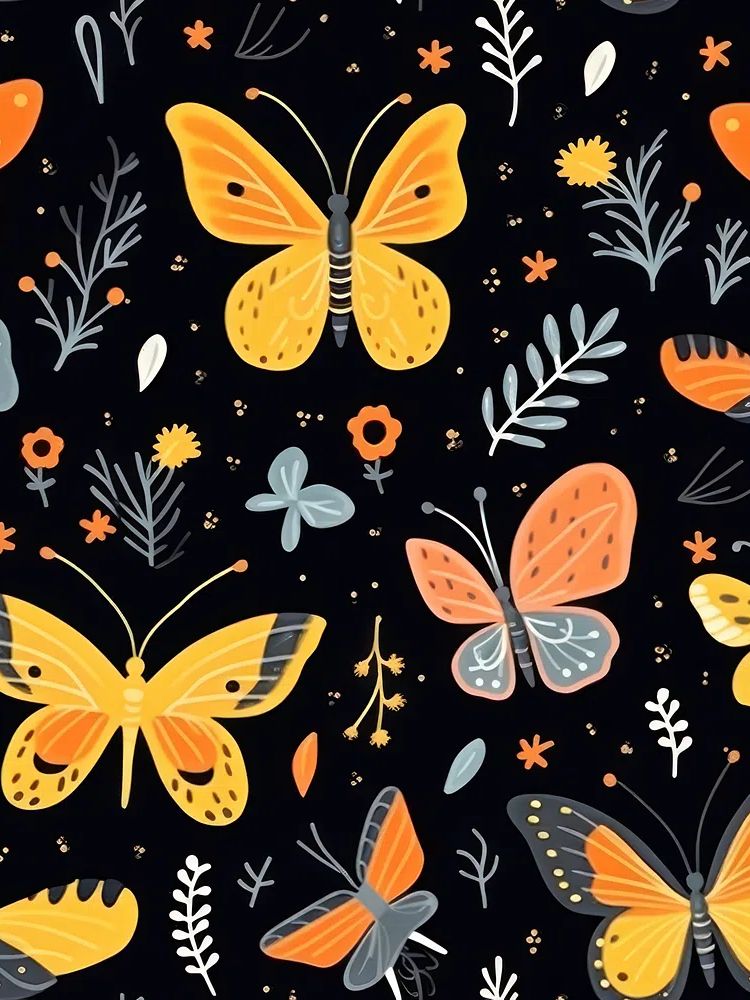 Butterfly Garden Illustration Poster. poster detail