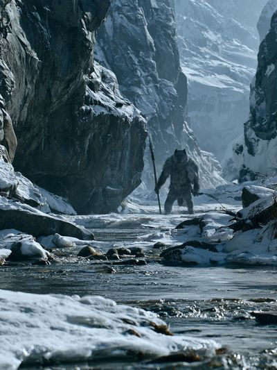 Snowy Mountain Troll Photography Poster. poster