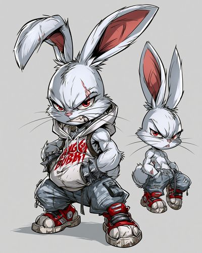 Angry Bunny Street Art Poster. poster