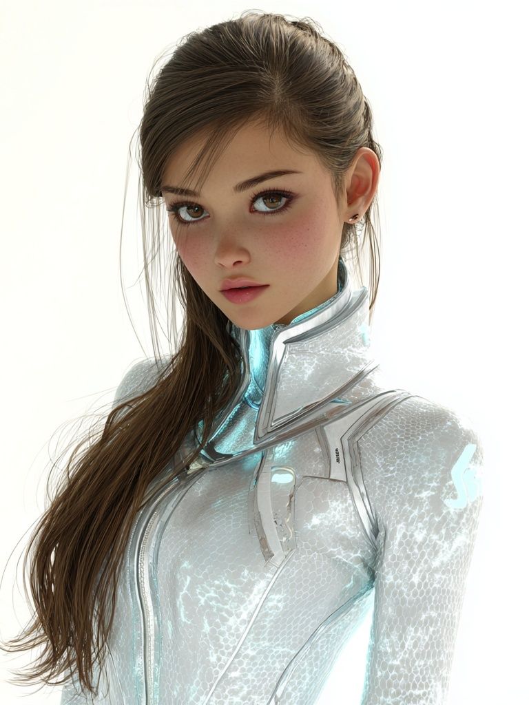 Futuristic Portrait Digital Art Poster. poster detail