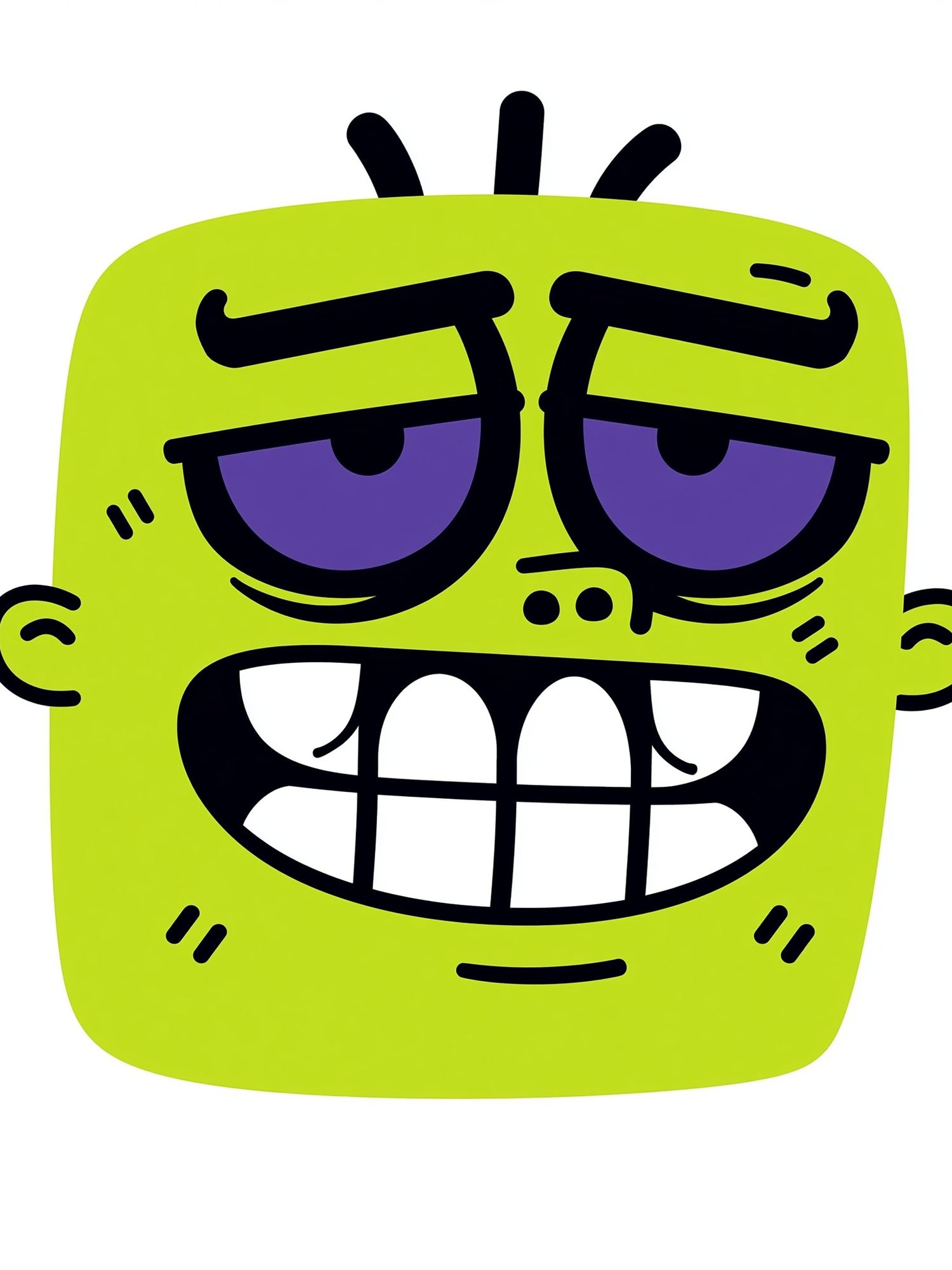 Grumpy Monster Face Print. poster — illustration art