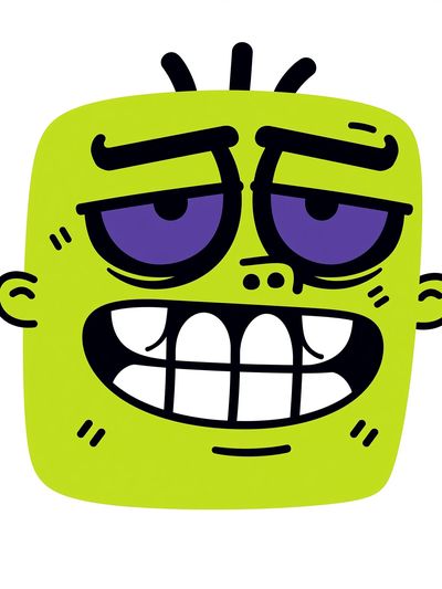 Grumpy Monster Face Print. poster