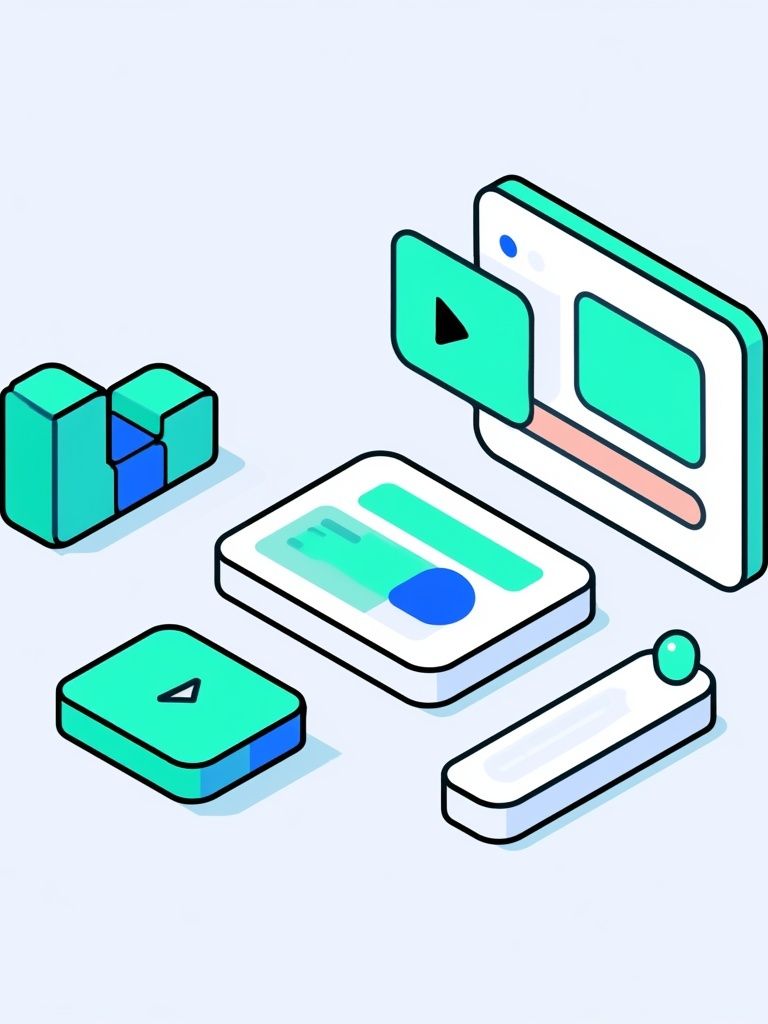 Isometric UI Icons Illustration Poster. poster — illustration art