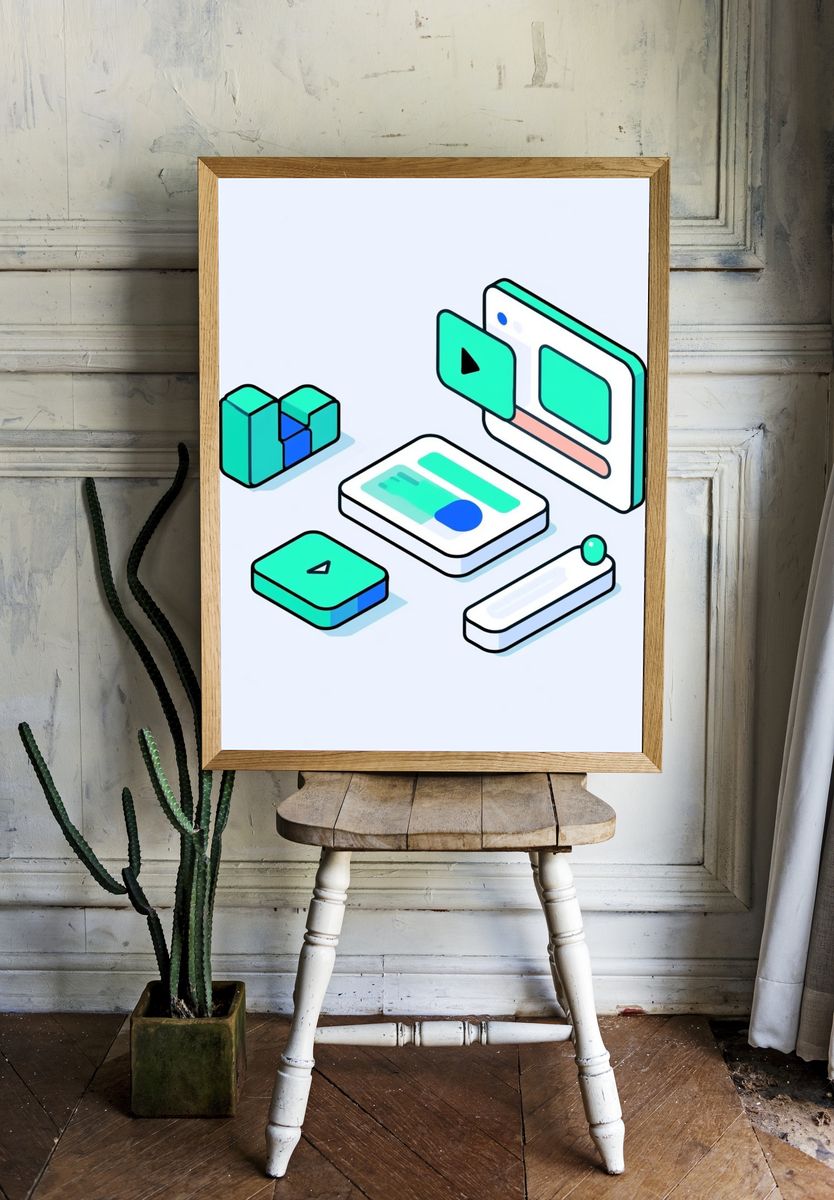 Isometric UI Icons Illustration Poster. — room view 1