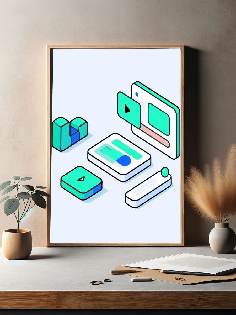 Isometric UI Icons Illustration Poster. — room view 2