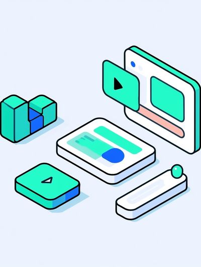 Isometric UI Icons Illustration Poster. poster