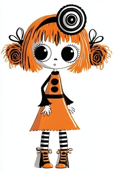 Orange Doll Illustration Poster. poster — illustration art