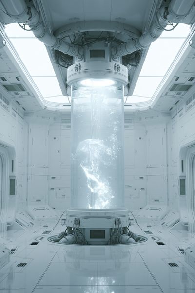 Sci-Fi Cryogenic Chamber Poster. poster print