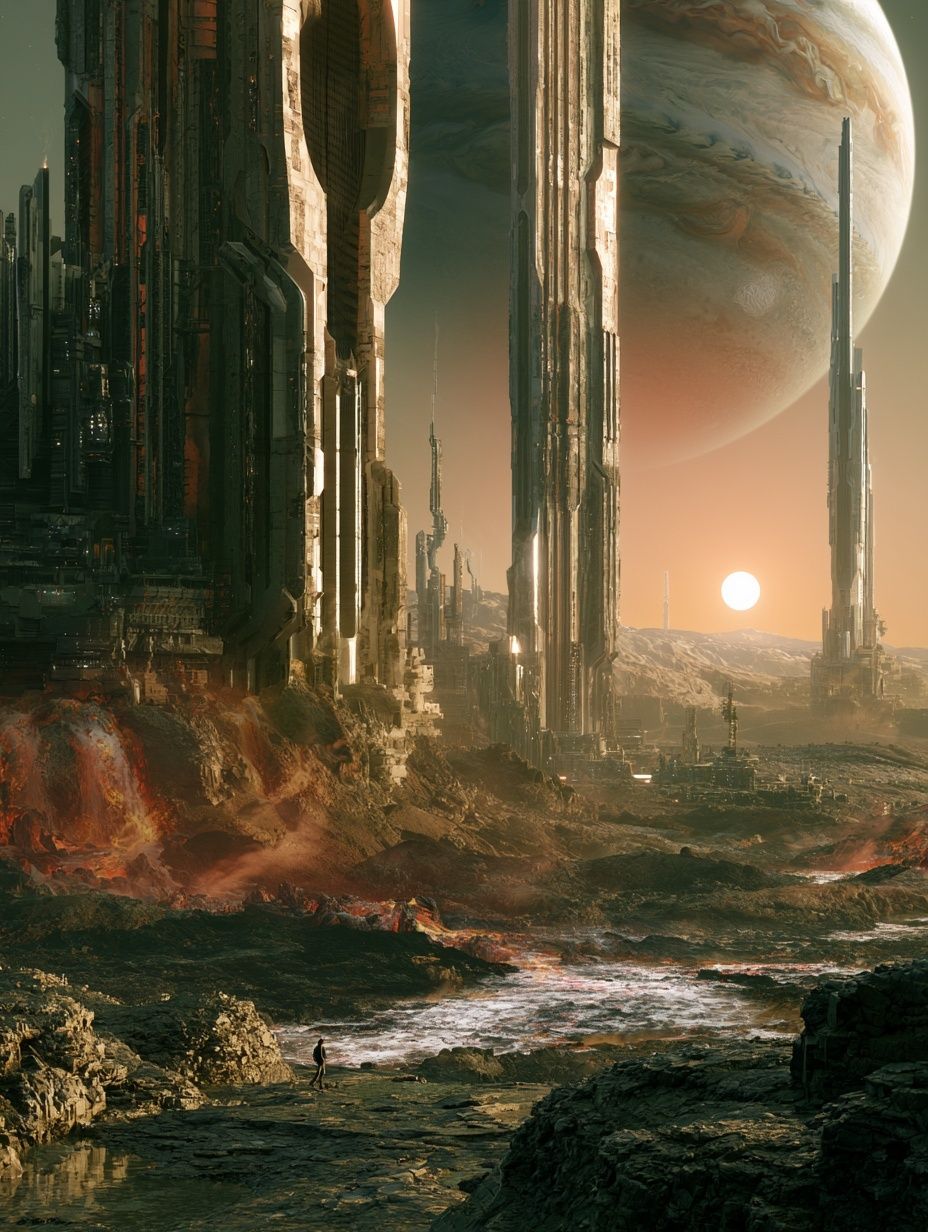 Alien Cityscape Sci-Fi Poster. poster detail