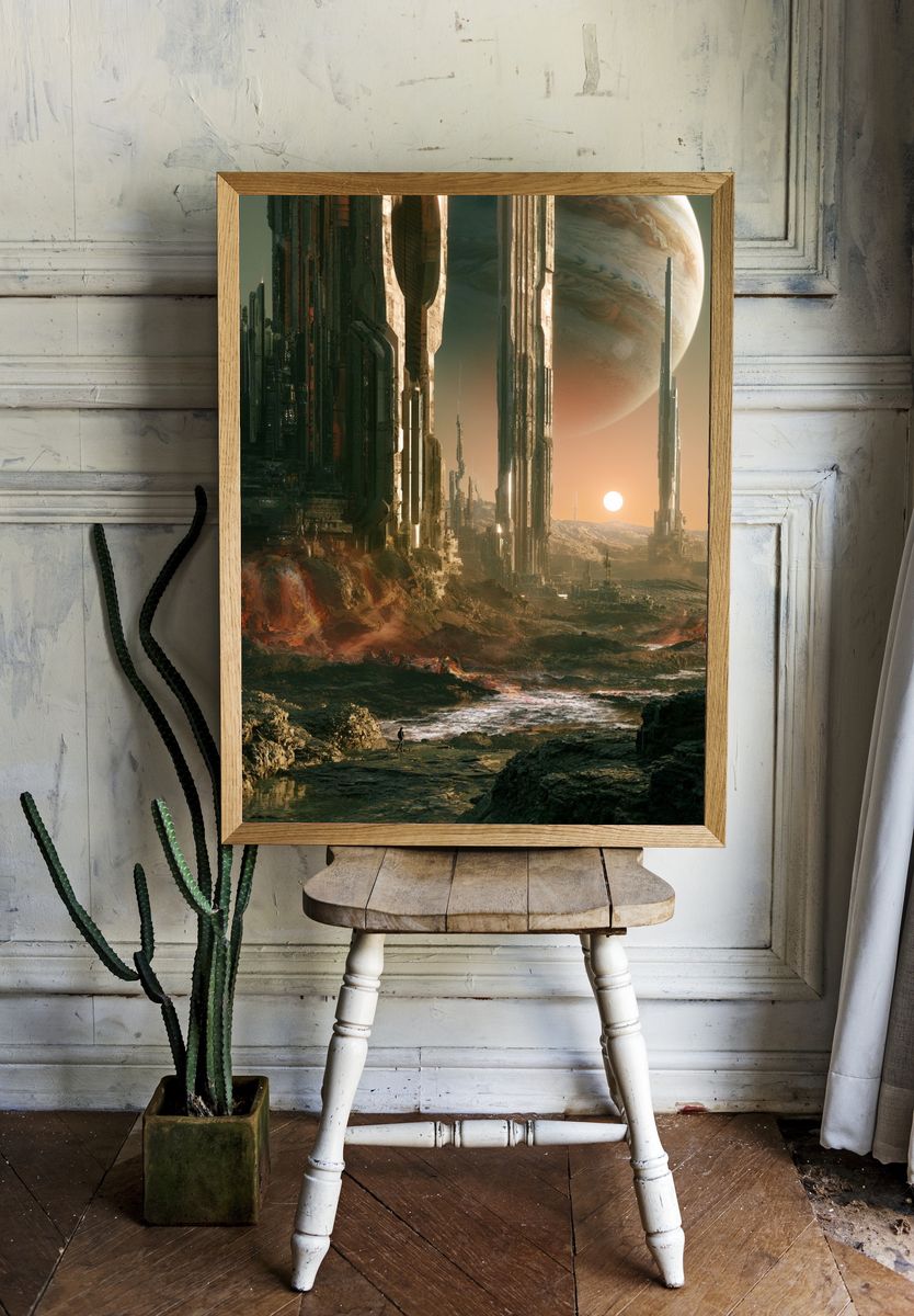 Alien Cityscape Sci-Fi Poster. — room view 1