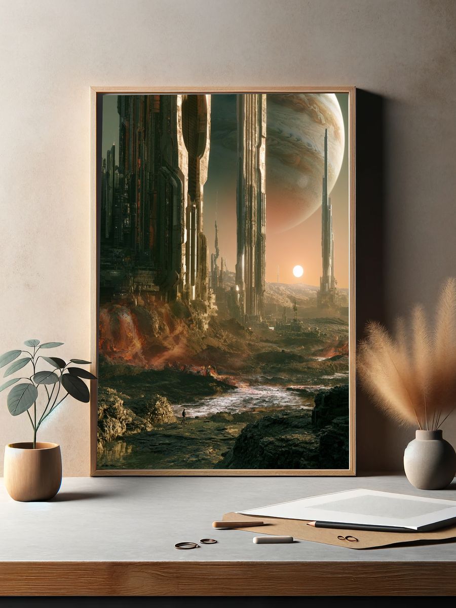 Alien Cityscape Sci-Fi Poster. — room view 2