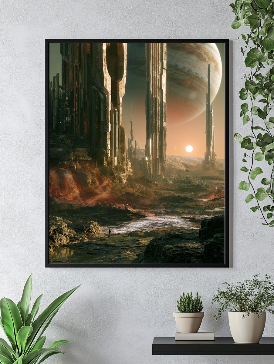 Alien Cityscape Sci-Fi Poster. — room view 4