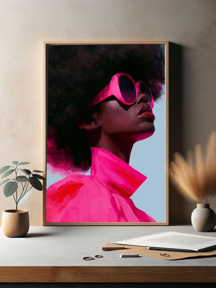 Afro Glam Portrait Print. — room view 2