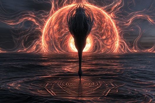 Celestial Horse Silhouette Digital Art Poster. poster detail