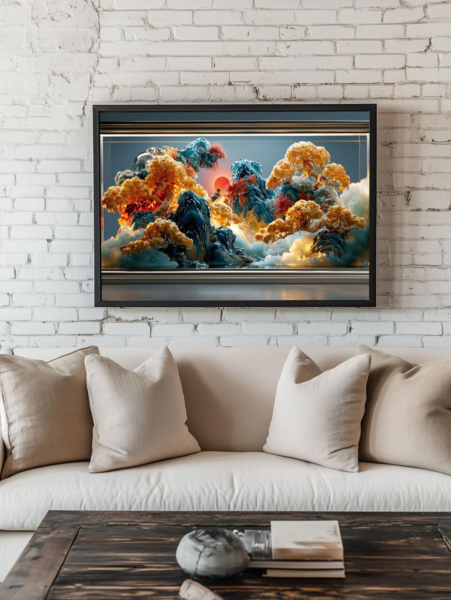 Celestial Bonsai Landscape Print. — room view 1