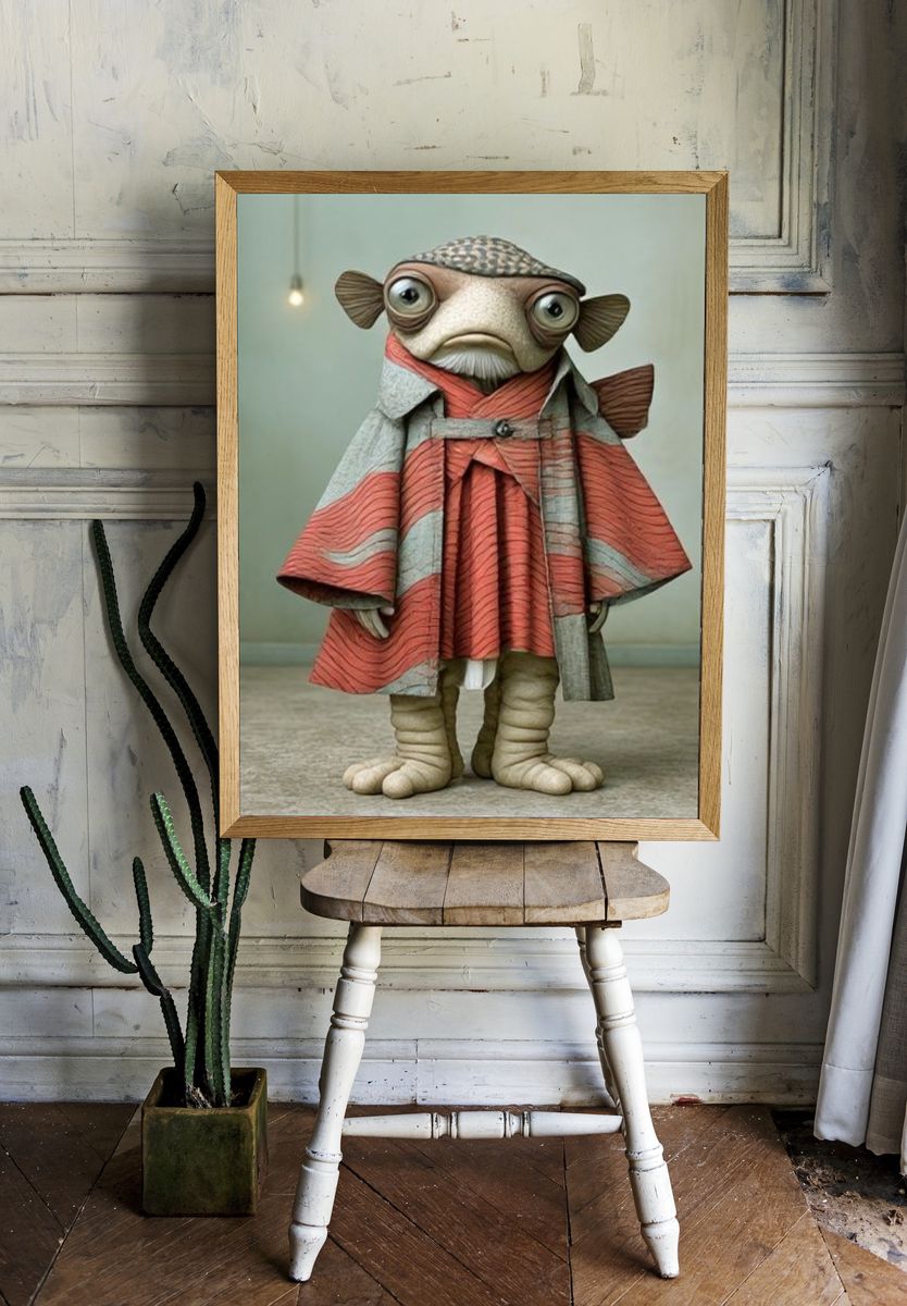 Fish Character Illustration Poster. room preview