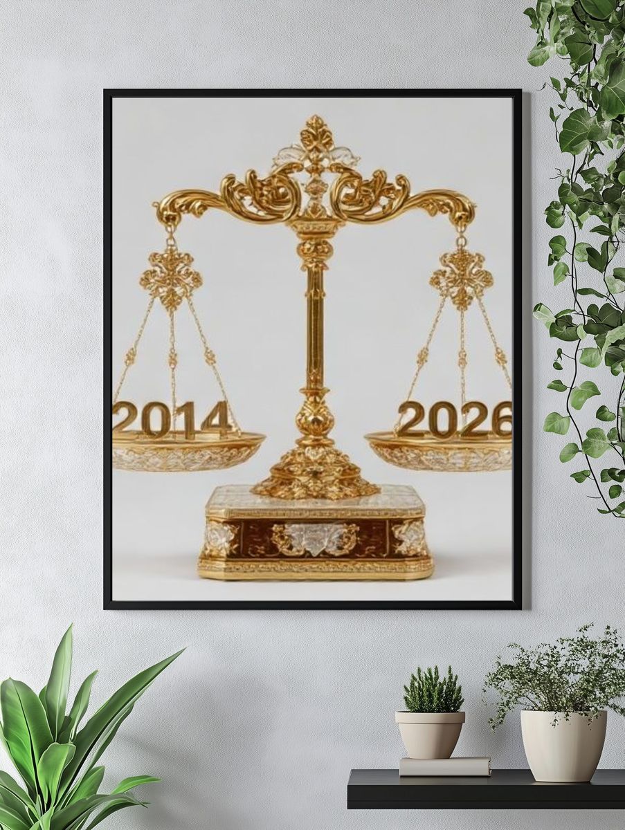 Golden Balance Scale Poster. — room view 4