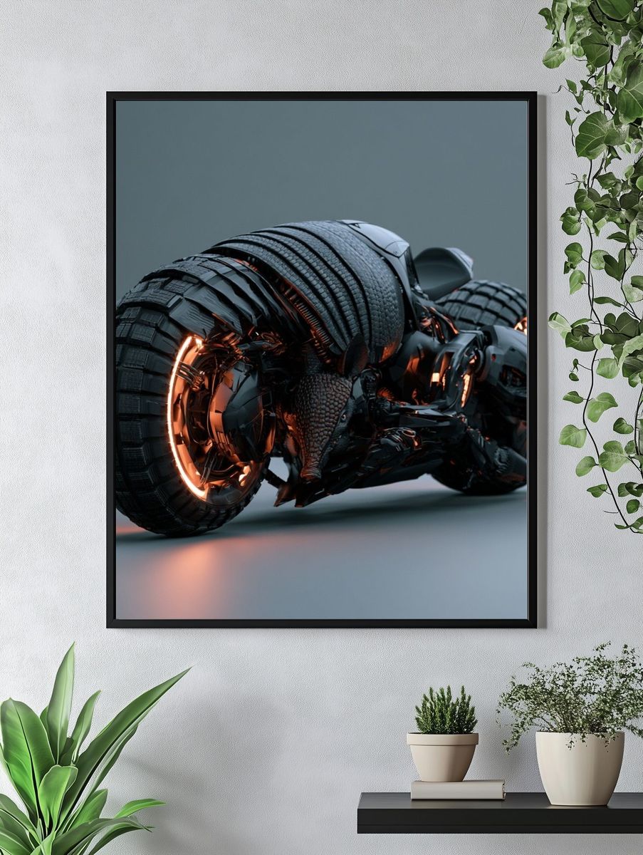 Cyberpunk Armadillo Motorcycle Print. — room view 4