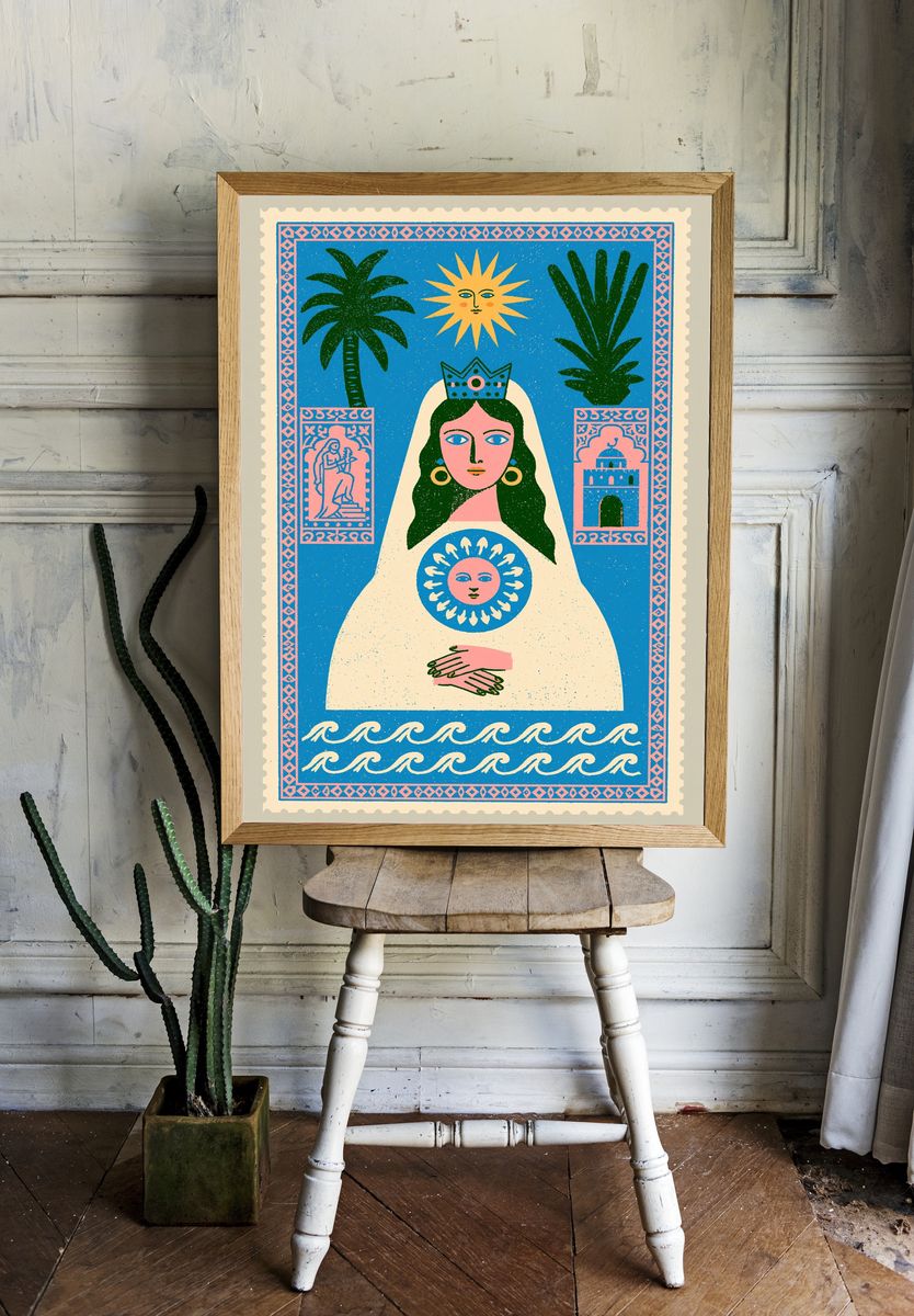 Mystic Queen Illustration Poster. room preview