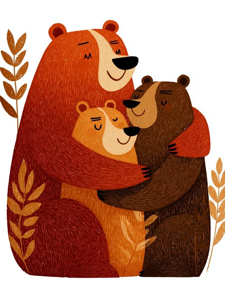 Bear Family Illustration Poster. poster detail