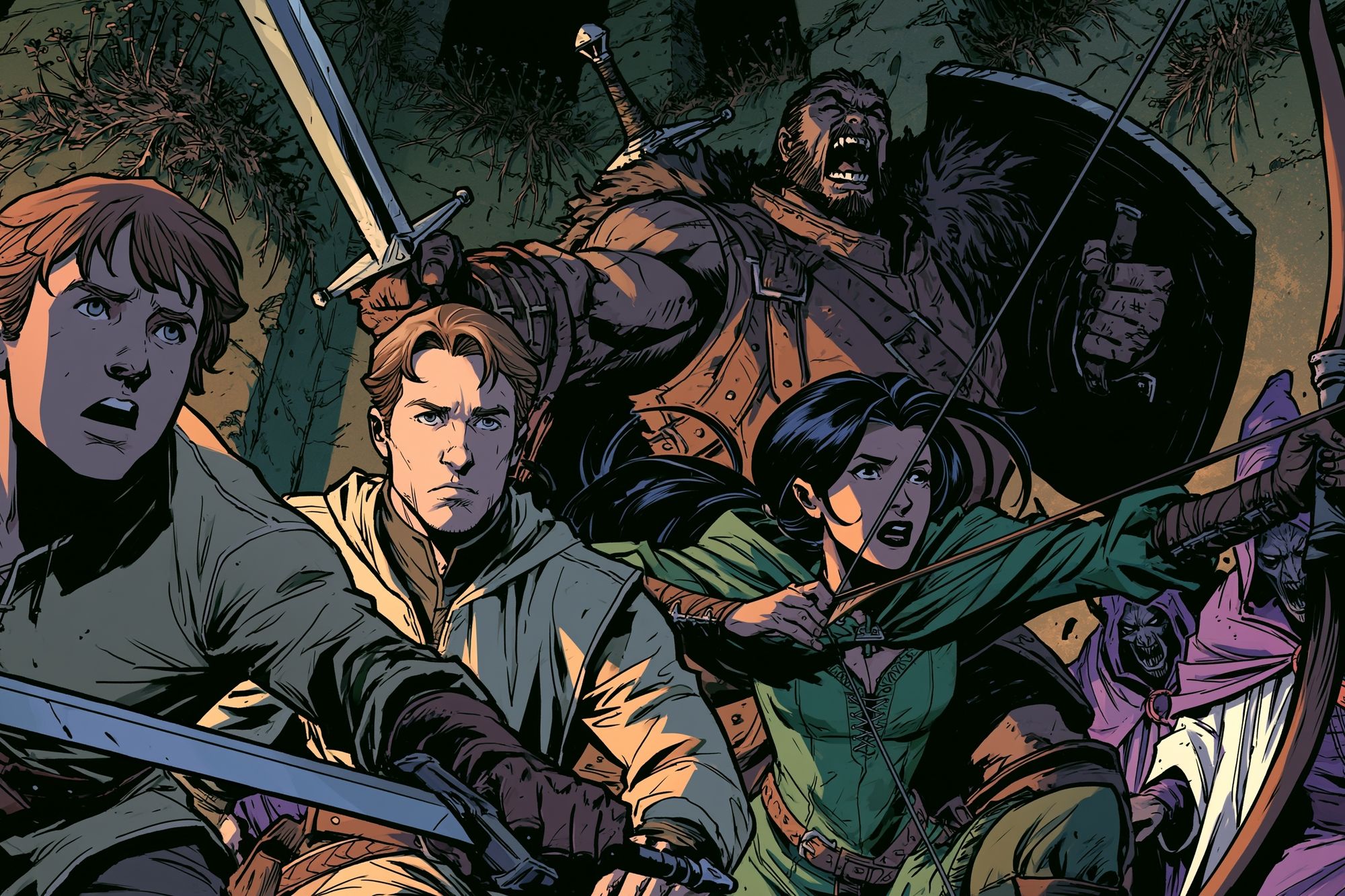Fantasy Archer Battle Illustration Poster. poster detail
