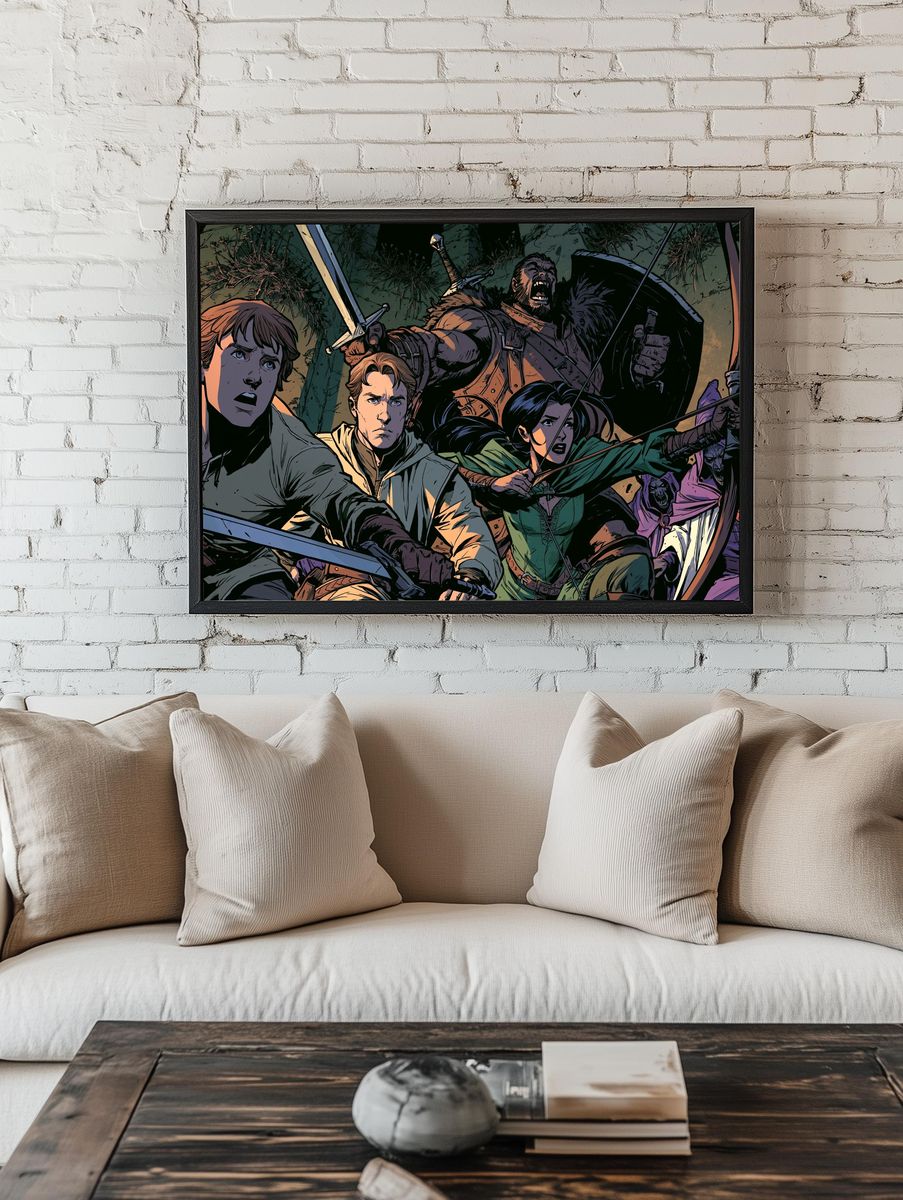 Fantasy Archer Battle Illustration Poster. room preview