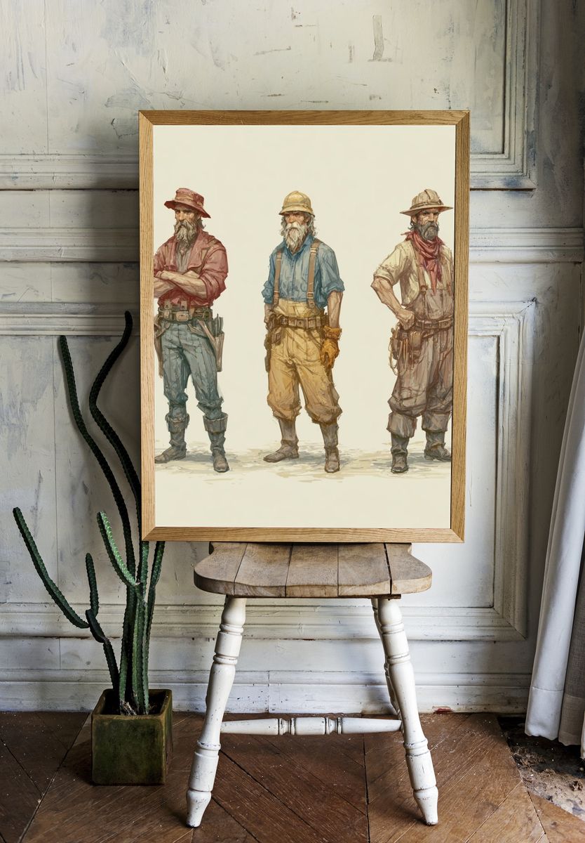 Old Prospectors Illustration Poster. — room view 1