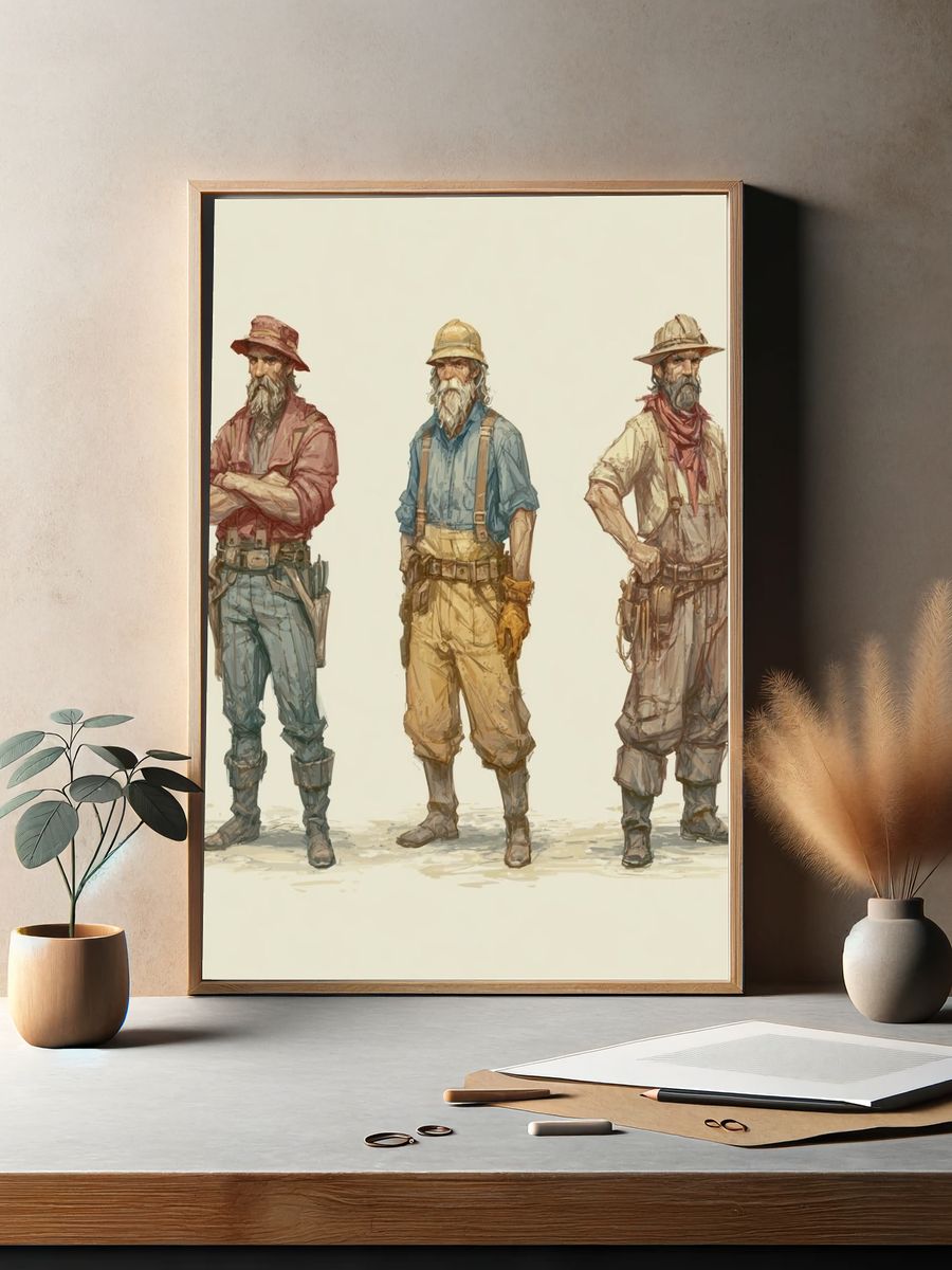 Old Prospectors Illustration Poster. — room view 2