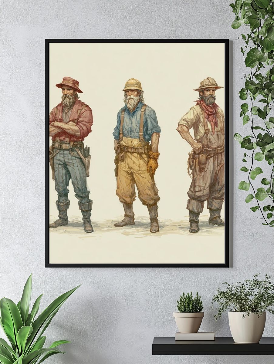 Old Prospectors Illustration Poster. — room view 4