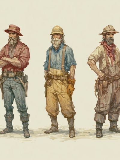 Old Prospectors Illustration Poster. poster