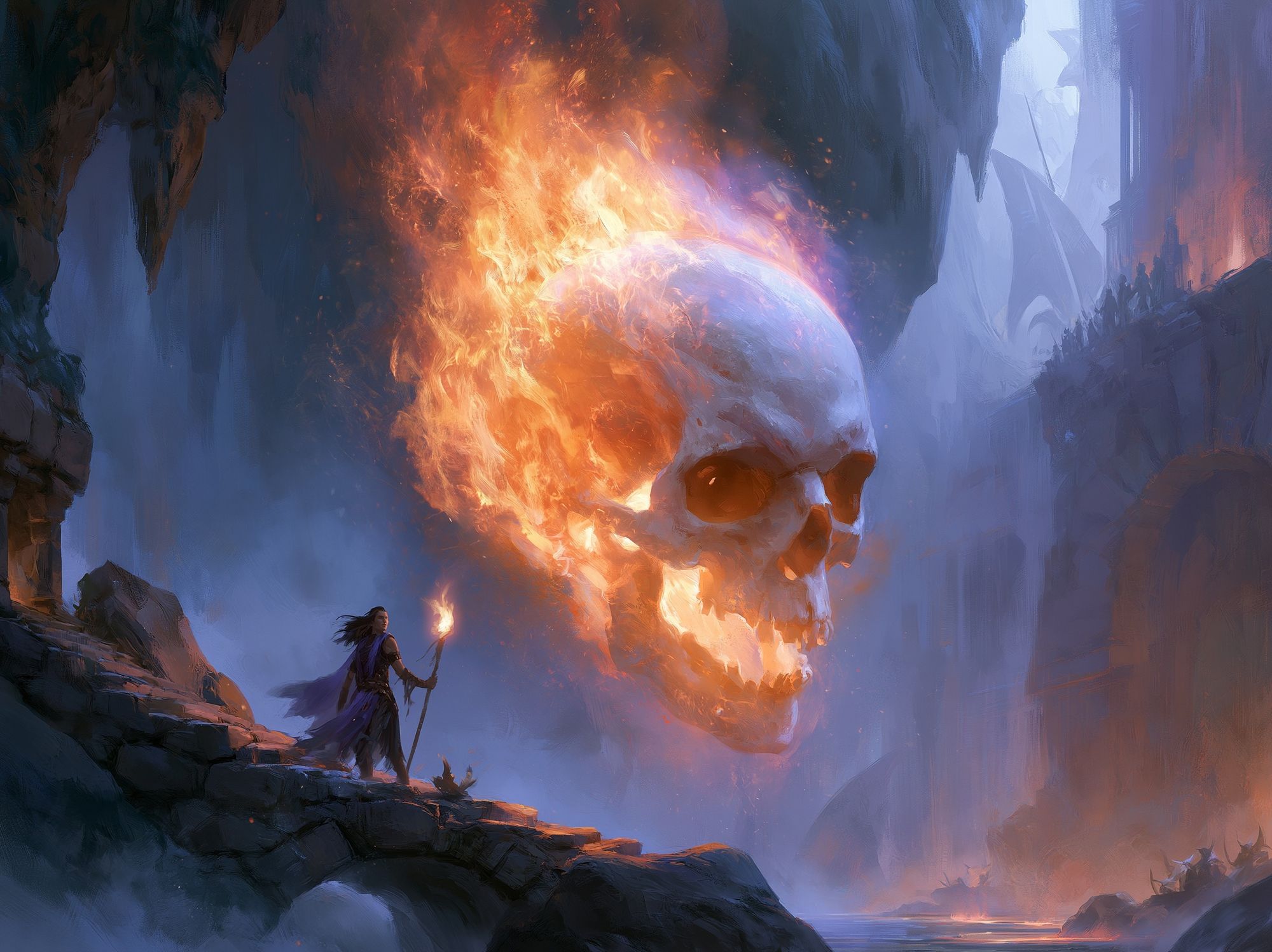 Flaming Skull Fantasy Poster. poster detail