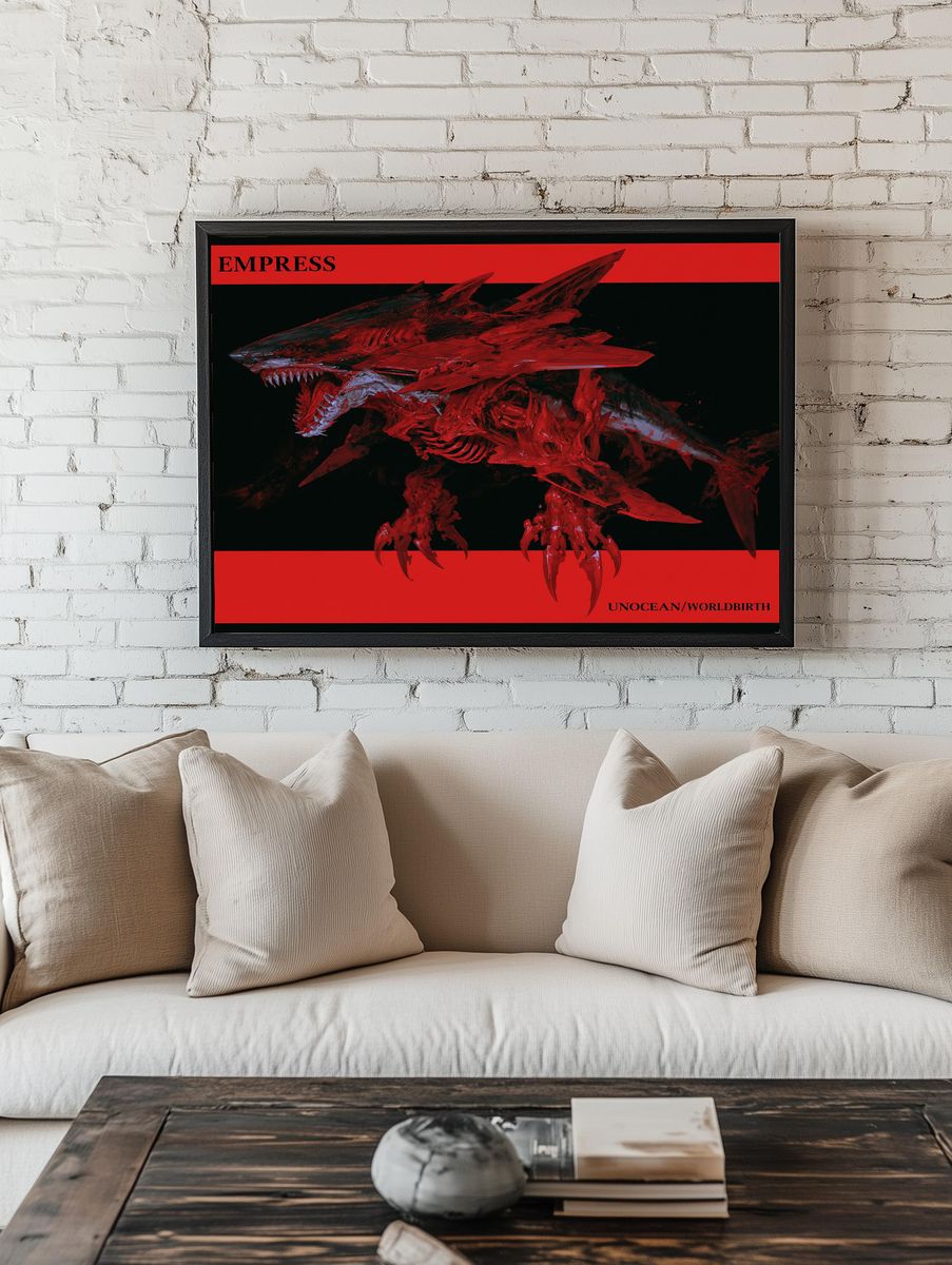 Empress Shark Digital Art Poster. — room view 1