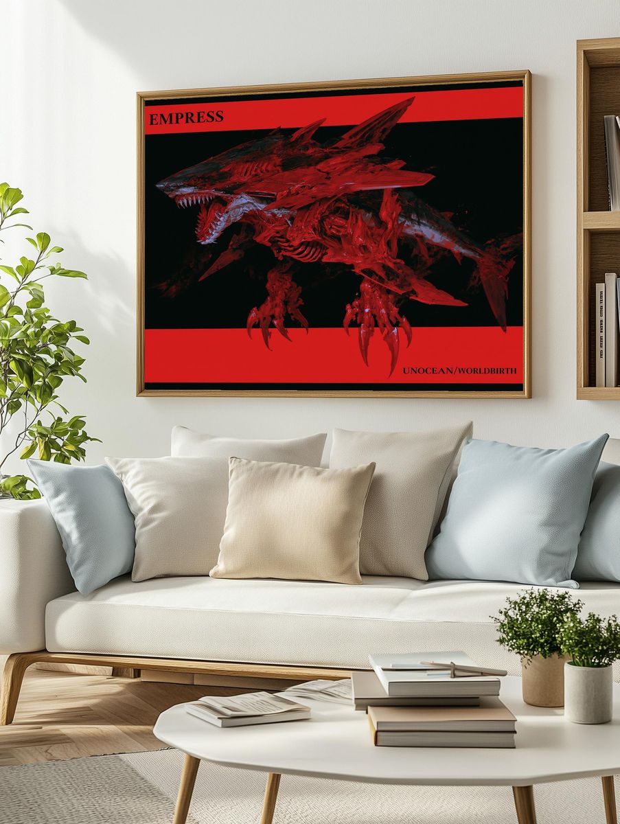 Empress Shark Digital Art Poster. — room view 2