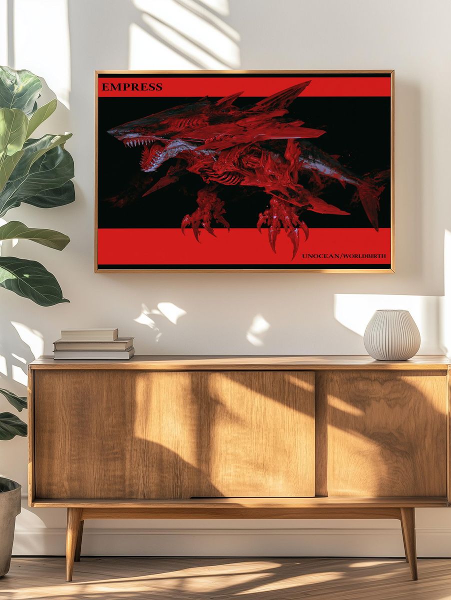 Empress Shark Digital Art Poster. — room view 3