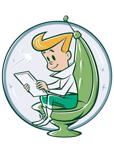 Retro Space Boy Illustration Poster.