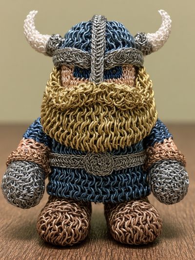 Knitted Viking Figurine Illustration Poster. poster
