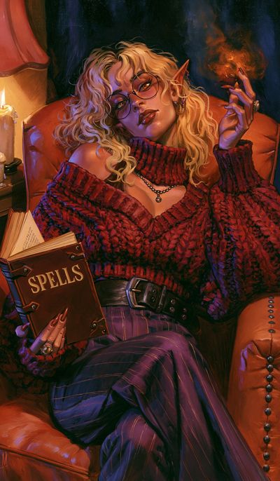 Spellbook Witch Portrait Print.