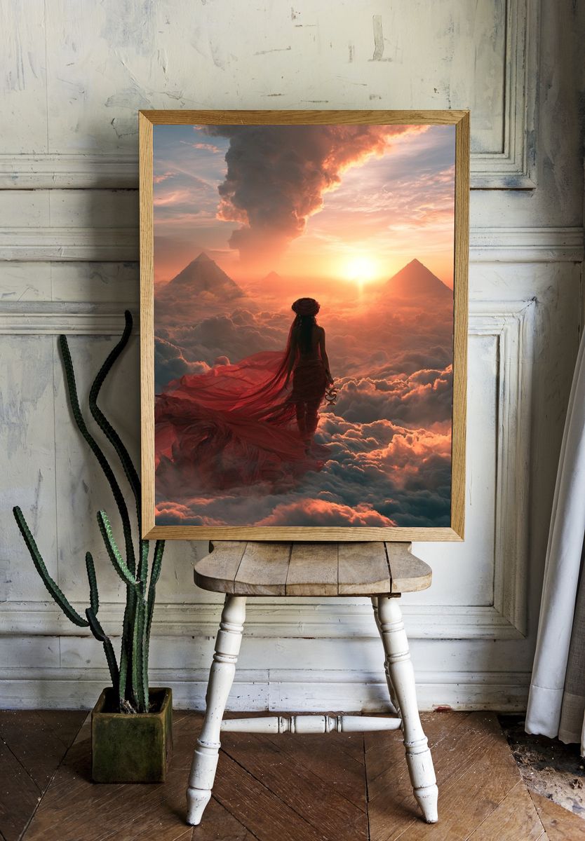Dreamscape Pyramid Sunset Print. — room view 1
