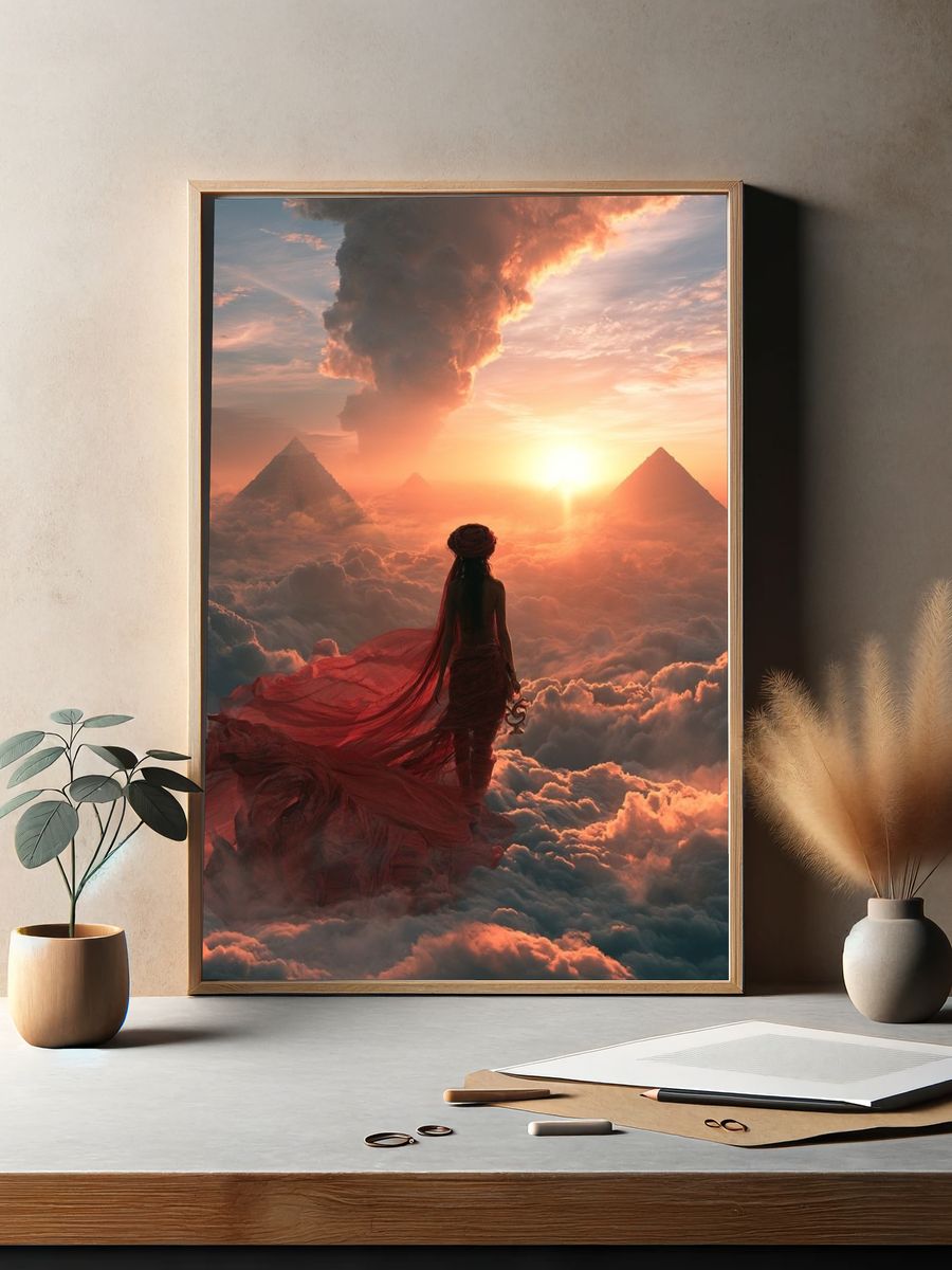 Dreamscape Pyramid Sunset Print. — room view 2