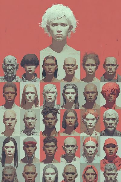 Faces Grid Portrait Poster. poster print