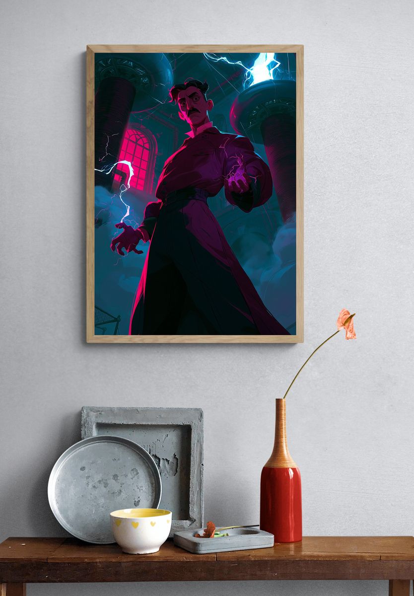 Electric Villain Portrait Poster. — room view 3