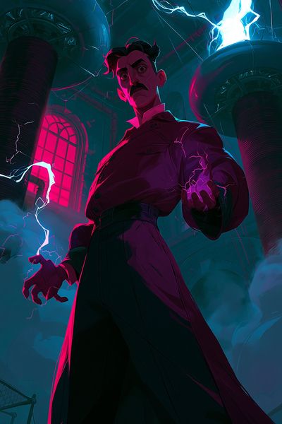 Electric Villain Portrait Poster. poster