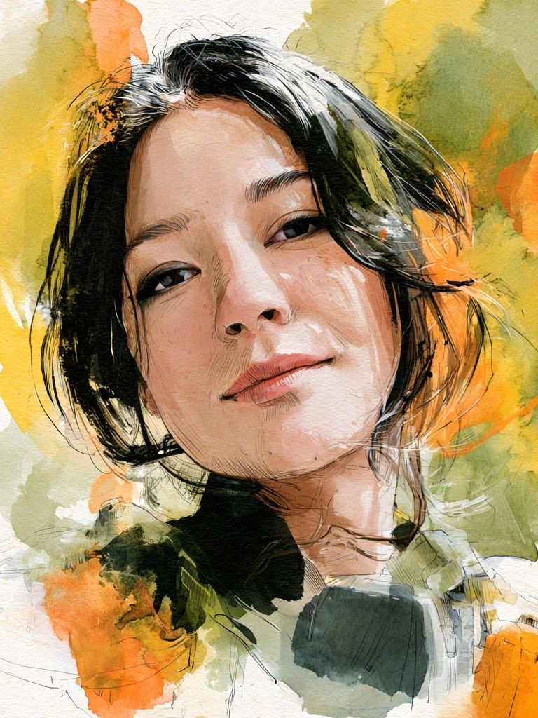 Watercolor Woman Portrait Print. poster — illustration art