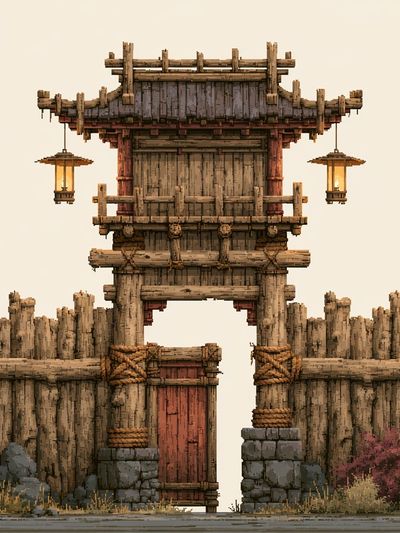 Samurai Gate Digital Art Print.