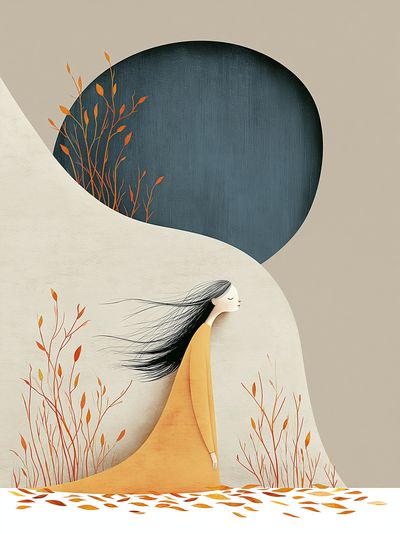 Autumn Woman Illustration Poster. poster
