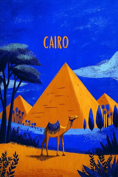 Cairo Travel Illustration Poster. poster print