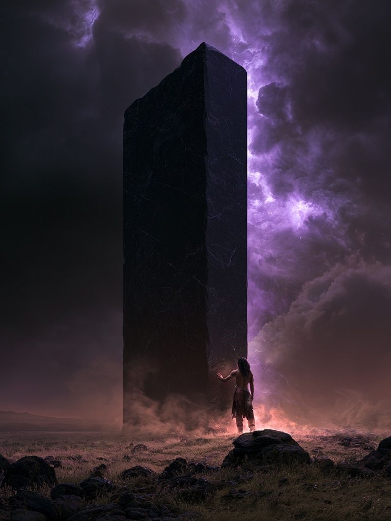 Mystic Monolith Surrealism Poster. poster — illustration art