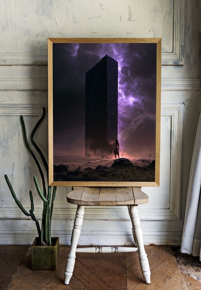 Mystic Monolith Surrealism Poster. — room view 1