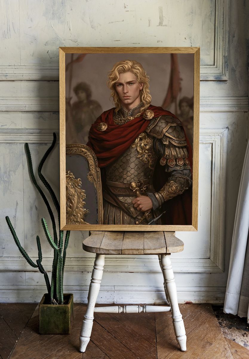 Noble Warrior Portrait Print. room preview